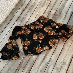 Boho Bell Sleeve Off-the-Shoulder Blouse